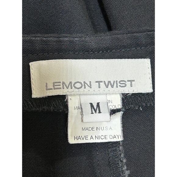 Lemon Twist Black A-Line Skirt M Made in USA Cotton Hardware Closure Minimalist - Picture 6 of 7